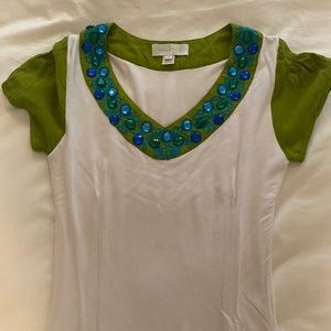 💙💚Tamara Catz 💙💚 women’s size small rayon and Lycra embellished dress